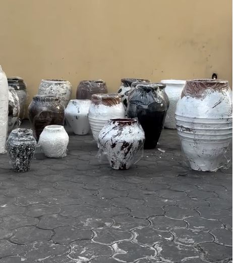 Antique flower pots ready for shipping