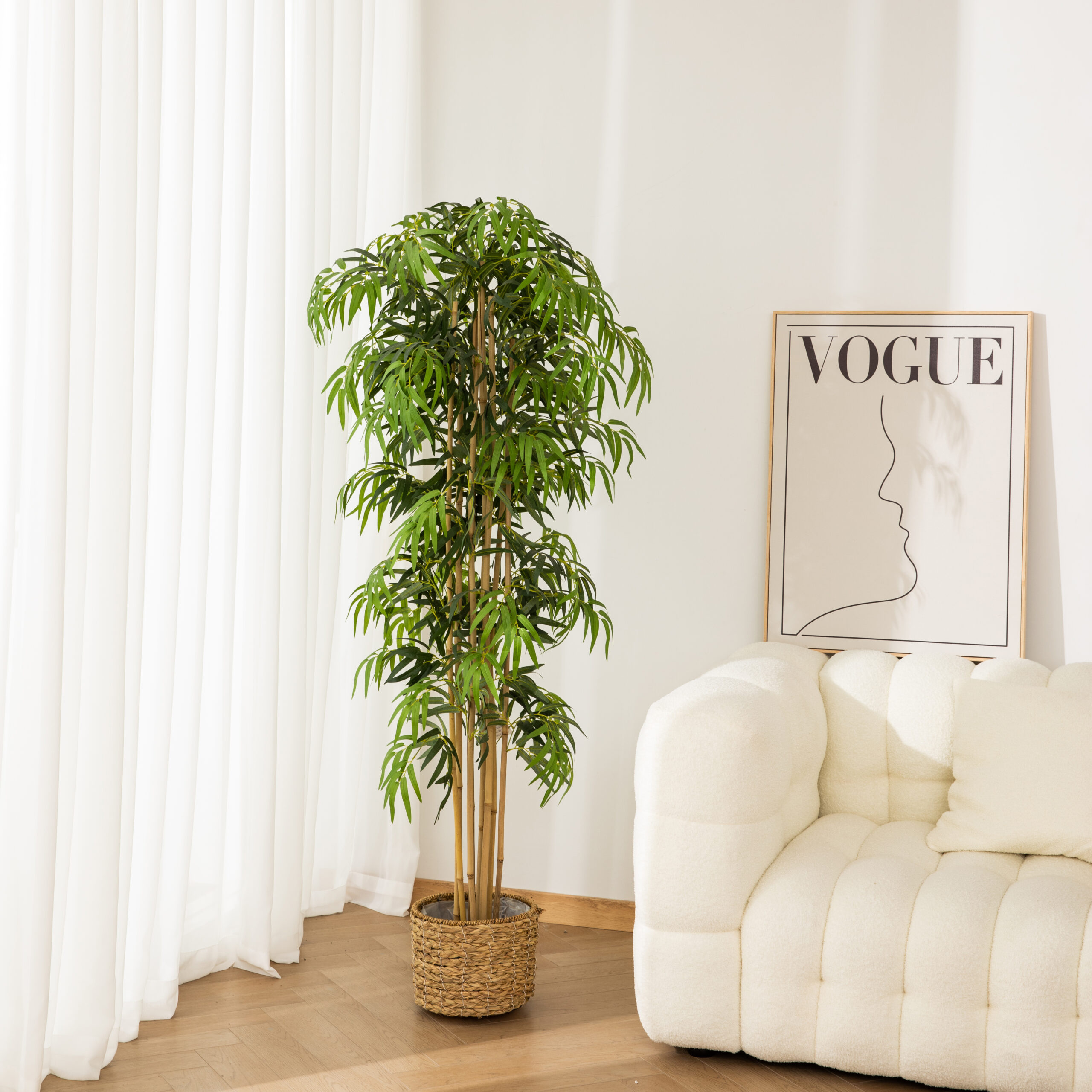 tall 180 cm bamboo plant in a pot for hallway styling