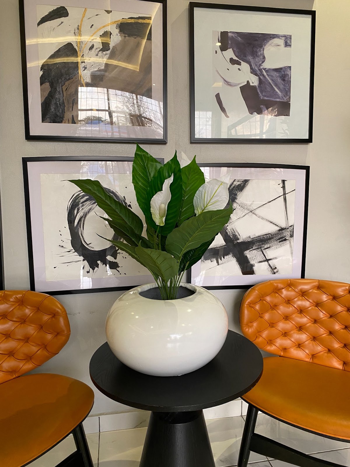 Artificial Anthurium styled with Orbis pot
