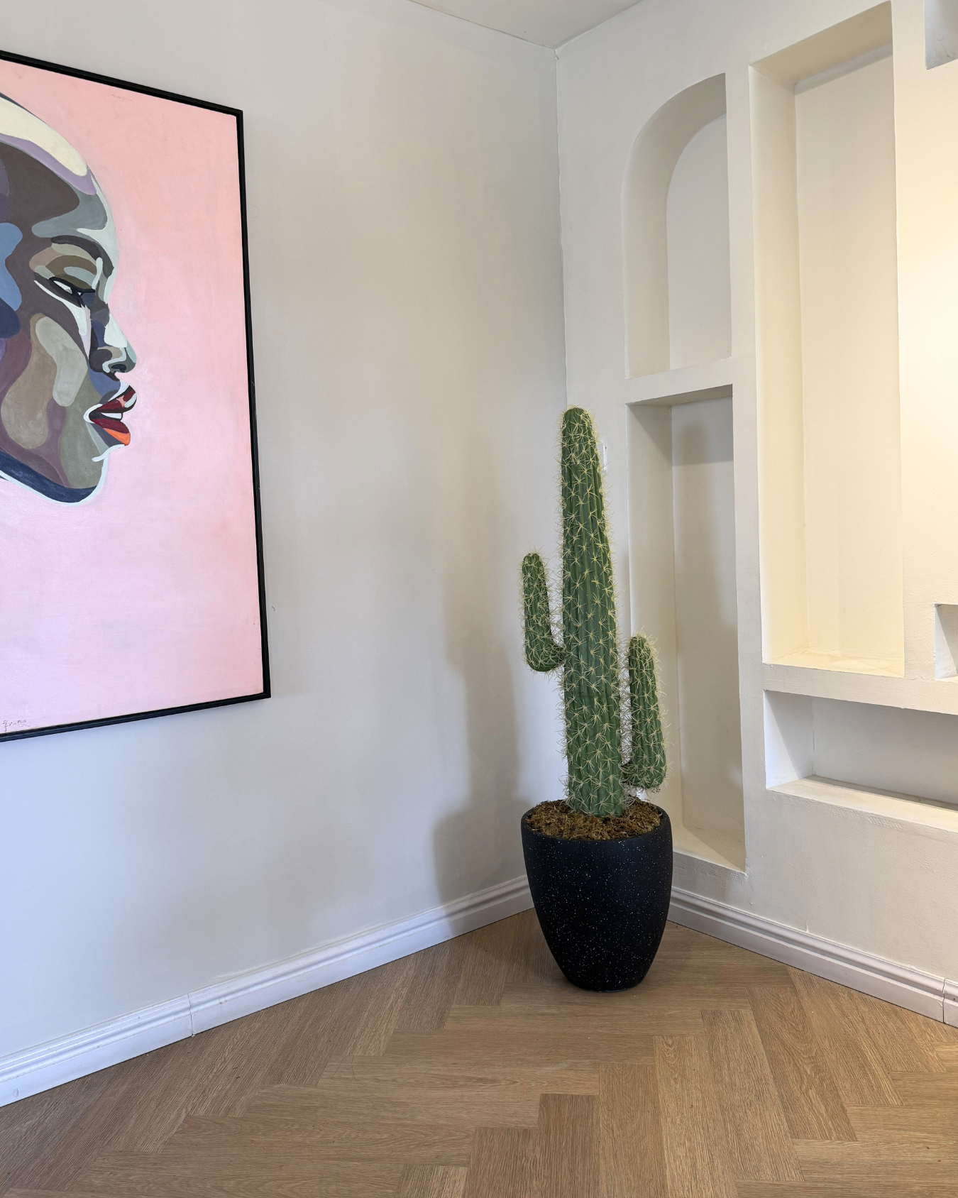 Cactus near me – realistic artificial cactus plant in a modern decorative planter