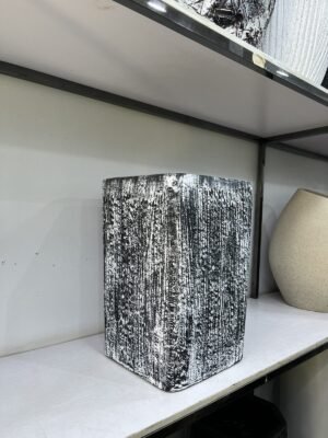 Black and White Rough Square Merlot Fibrecast Planter 52cm Black and White Rough Square Merlot Fibrecast Planter 52cm