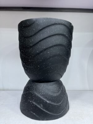Black Granite Wave Hourglass Fibrecast Planter 57cm Black Granite Wave Hourglass Fibrecast Planter 57cm