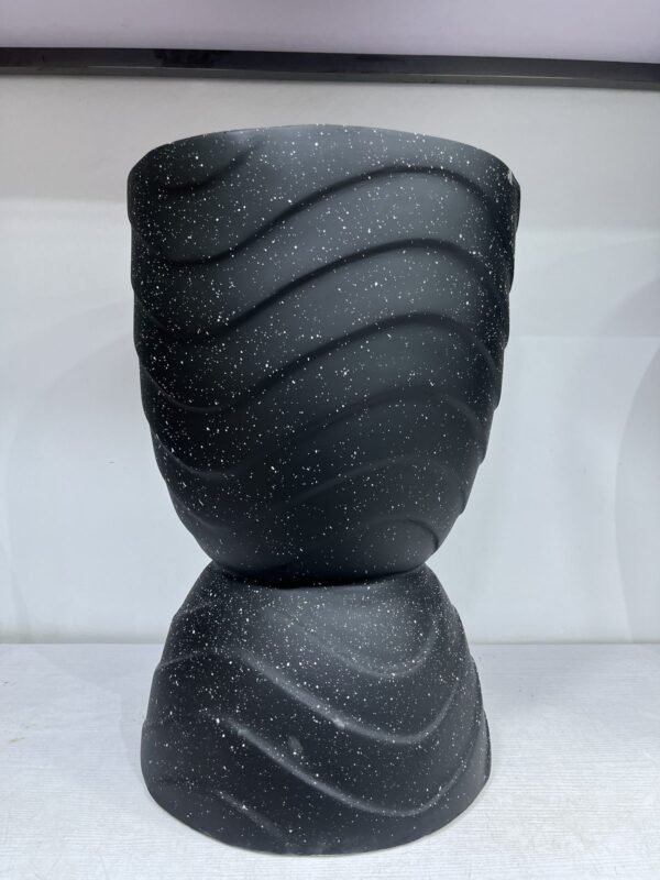 Black Granite Wave Hourglass Fibrecast Planter 57cm