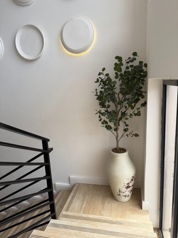 Celt Hacienda Antique Pot with 165cm Artificial Eucalyptus Tree Celt Hacienda Antique Pot with 165cm Artificial Eucalyptus Tree