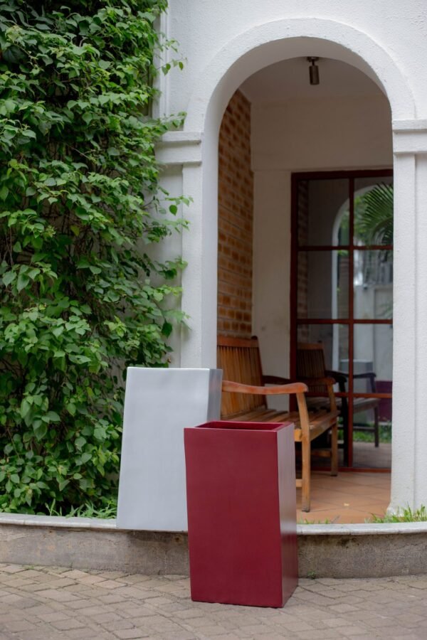 Falling Square Fiberglass Planter 65cm Falling Square Fiberglass Planter 65cm, view 3