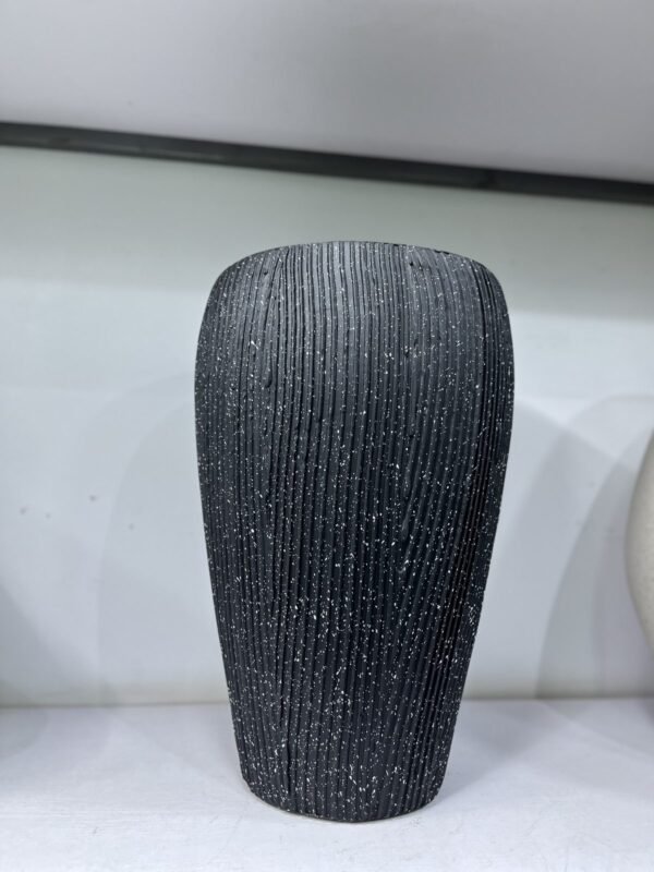 Granite Black Striped Small Rotunda Fibrecast Planter 54cm