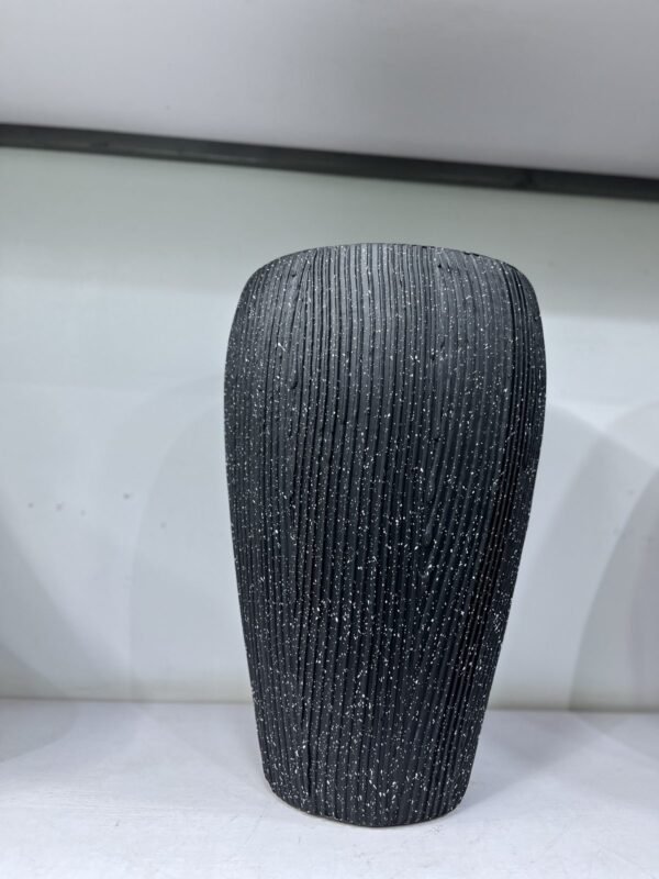 Granite Black Striped Small Rotunda Fibrecast Planter 54cm, view 2