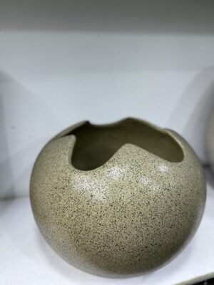 Granite Brown Wobble Pot Fibrecast Planter 30cm Granite Brown Wobble Pot Fibrecast Planter 30cm