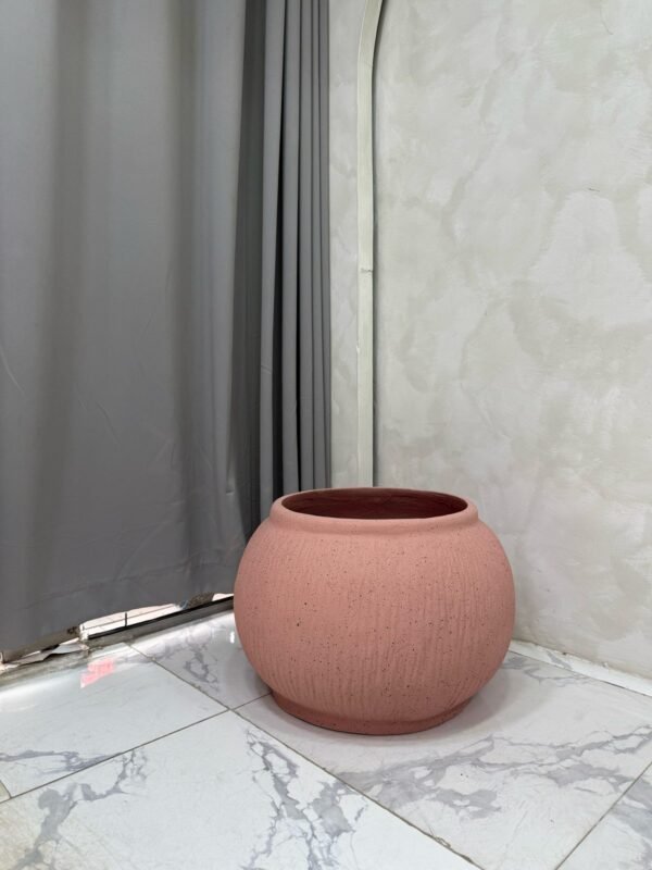 Granite Pink Bowl Merlot Pot Fibrecast Planter 37cm, view 2