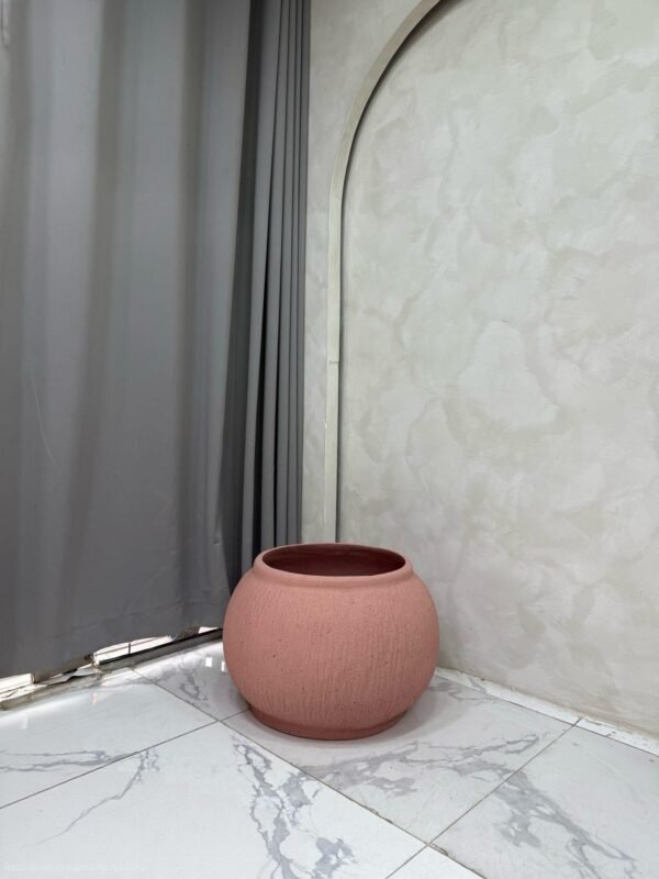 Granite Pink Bowl Merlot Pot Fibrecast Planter 37cm, view 3