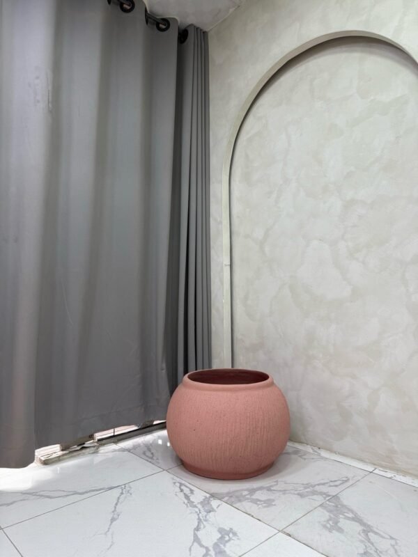 Granite Pink Bowl Merlot Pot Fibrecast Planter 37cm, view 5