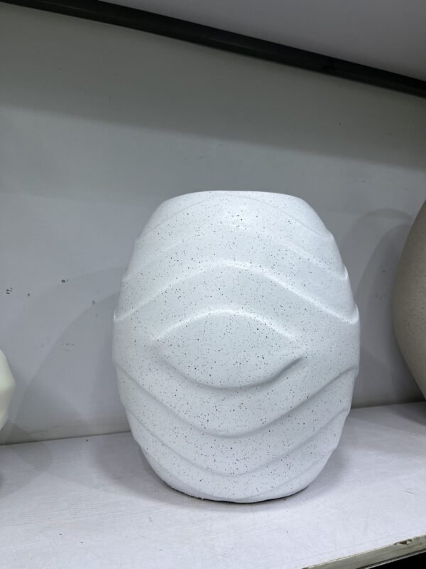 Granite White Round Slimwave Pot Fibrecast Planter 40cm Granite White Round Slimwave Pot Fibrecast Planter 40cm