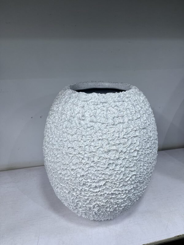 Granite White Sandblast Evo (Small) Fibrecast Planter 50cm, view 3
