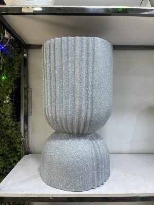 Hourglass (Granite Light Grey) Fiberglass Planter 58cm
