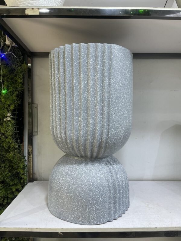 Hourglass (Granite Light Grey) Fiberglass Planter 58cm Hourglass (Granite Light Grey) Fiberglass Planter 58cm