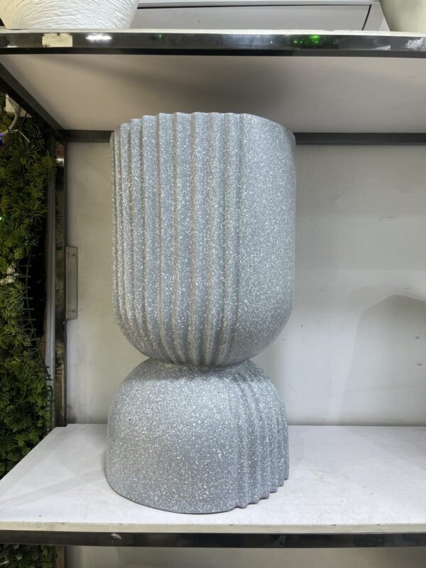 Hourglass (Granite Light Grey) Fiberglass Planter 58cm Hourglass (Granite Light Grey) Fiberglass Planter 58cm, view 2