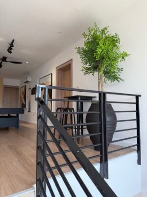 Matte Black Big Venice Pots with 200cm Artificial Elm Seed Tree