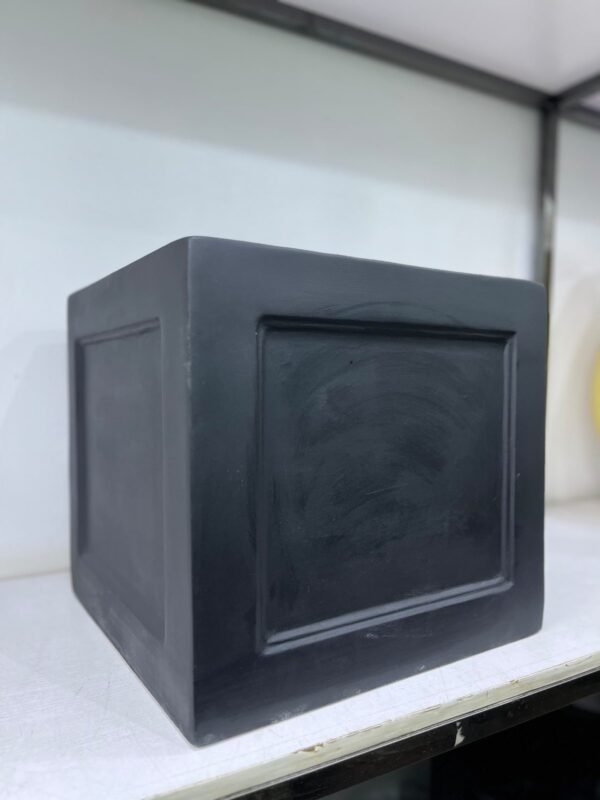 Matte Black New Cube Fibrecast Planter 36cm Matte Black New Cube Fibrecast Planter 36cm