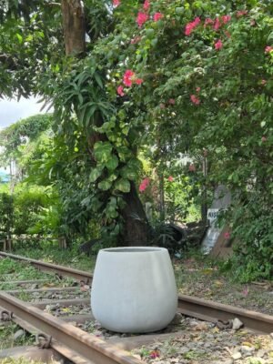 Neutral Smooth Merlot Fibrecast Planter 50cm Neutral Smooth Merlot Fibrecast Planter 50cm