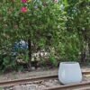 Neutral Smooth Merlot Fibrecast Planter 50cm, view 2