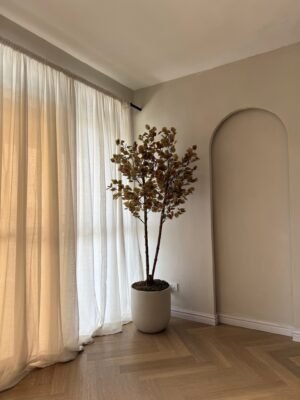 Nude Orion Pot with Artificial Money Tree