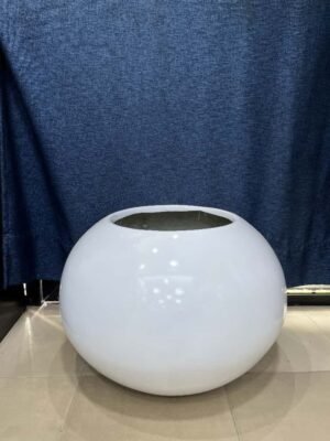 Oval (Glossy White) Fiberglass Planter 44cm