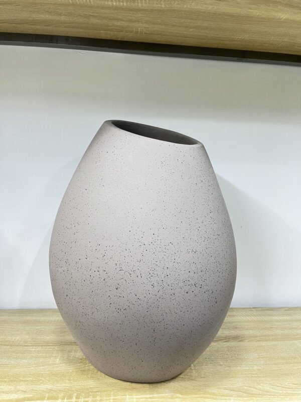 Pastel Grey Granite Mango Pot Fibrecast Planter 55cm Pastel Grey Granite Mango Pot Fibrecast Planter 55cm, view 2