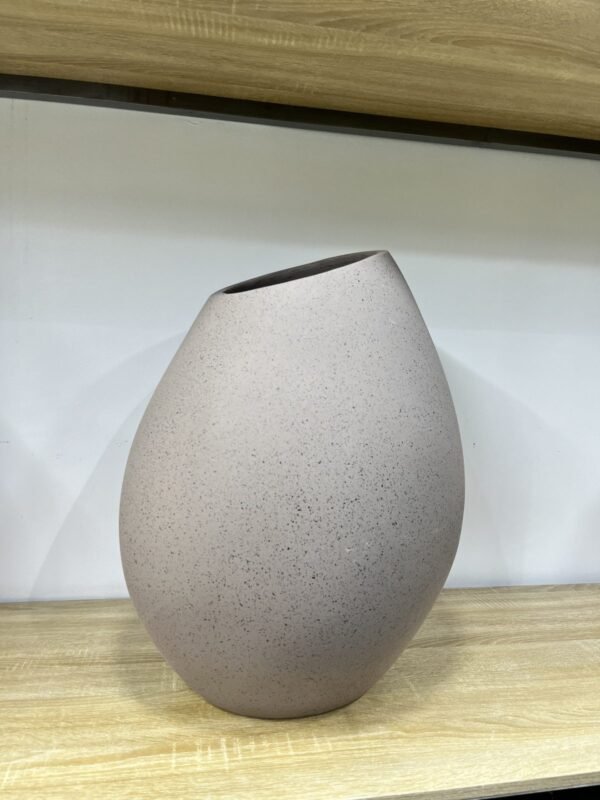 Pastel Grey Granite Mango Pot Fibrecast Planter 55cm Pastel Grey Granite Mango Pot Fibrecast Planter 55cm, view 4