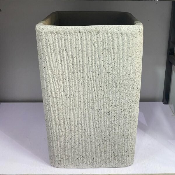 Rough Square Merlot (Pastel Grey Granite) Fibrecast Planter 52cm