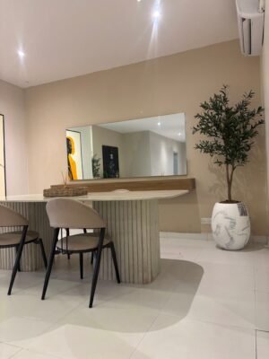 Rustic White Big Evo Planter with Olive Artificial Tree