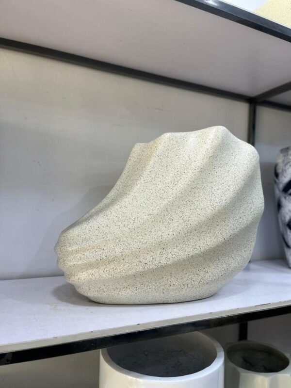 Seashell Pot (Cream Granite) Fibrecast Planter 50cm, view 2