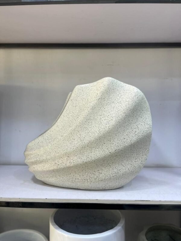 Seashell Pot (Cream Granite) Fibrecast Planter 50cm, view 3