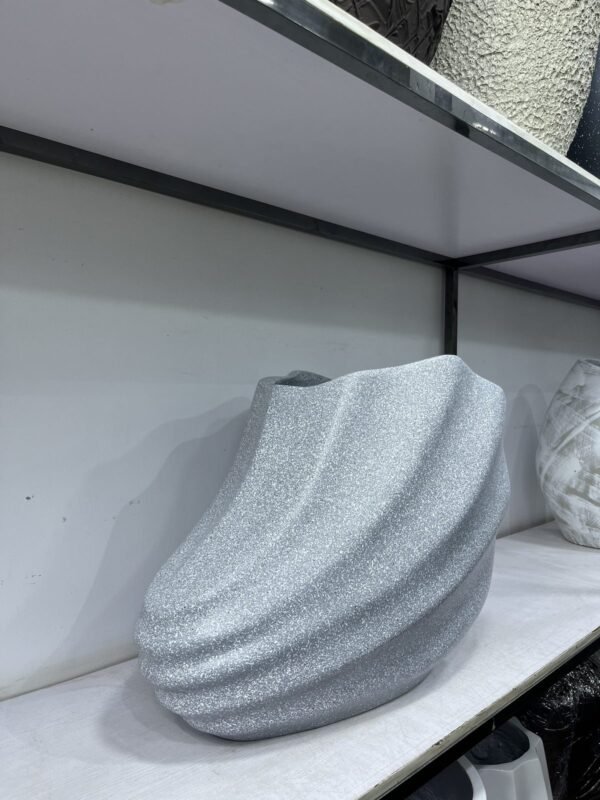 Seashell Pot (Grey Granite) Fibrecast Planter 50cm Seashell Pot (Grey Granite) Fibrecast Planter 50cm, view 3
