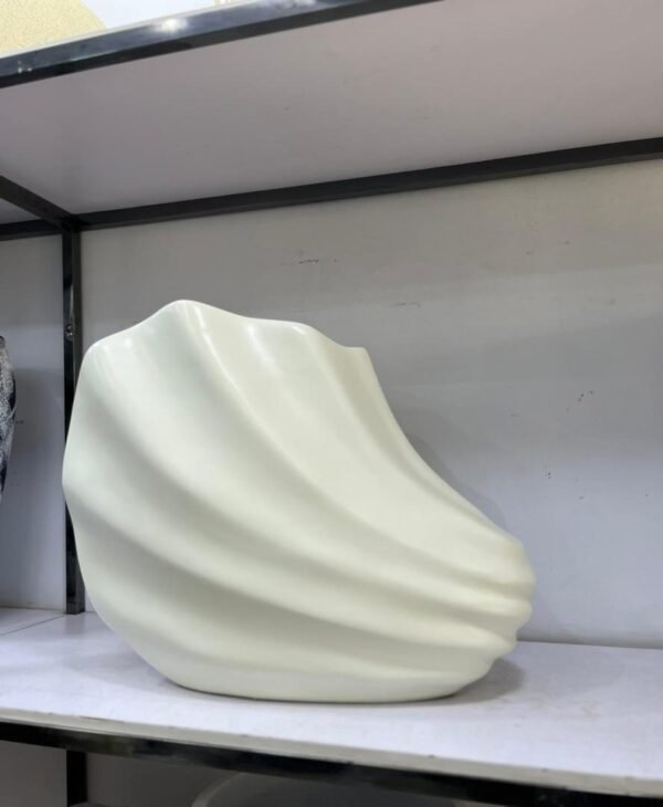 Seashell Pot (Off-White) Fibrecast Planter 50cm, view 2