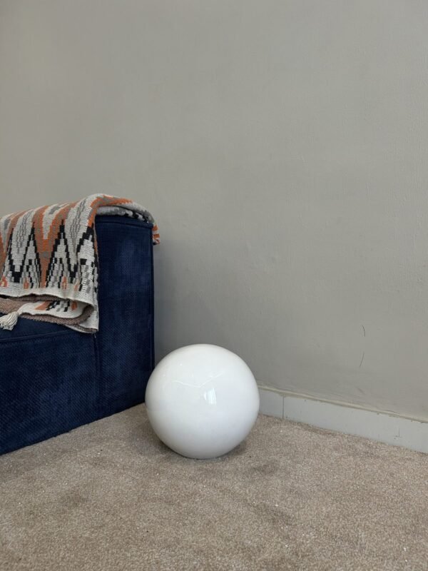 Small Decor Ball ( White) Fibrecast Planter 30cm Small Decor Ball ( White) Fibrecast Planter 30cm, view 2