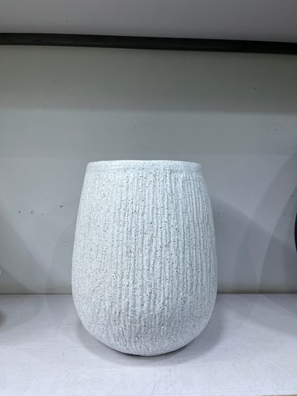 Small Merlot (Rough Granite White ) Fibrecast Planter 42cm Small Merlot (Rough Granite White ) Fibrecast Planter 42cm