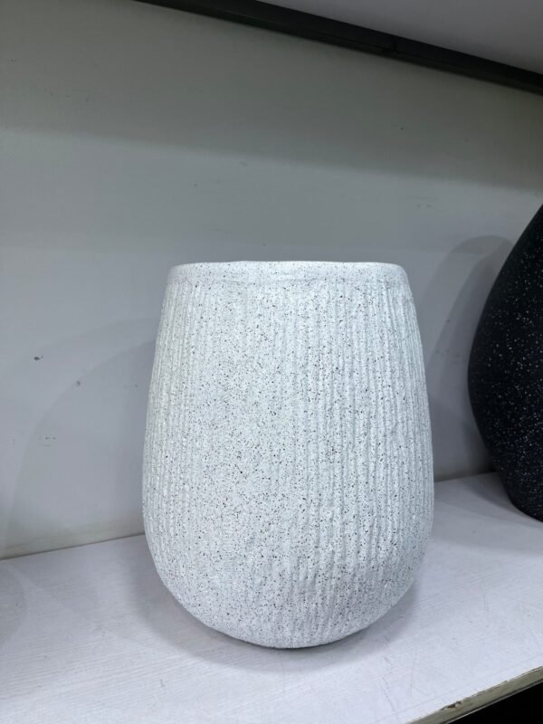 Small Merlot (Rough Granite White ) Fibrecast Planter 42cm Small Merlot (Rough Granite White ) Fibrecast Planter 42cm, view 2