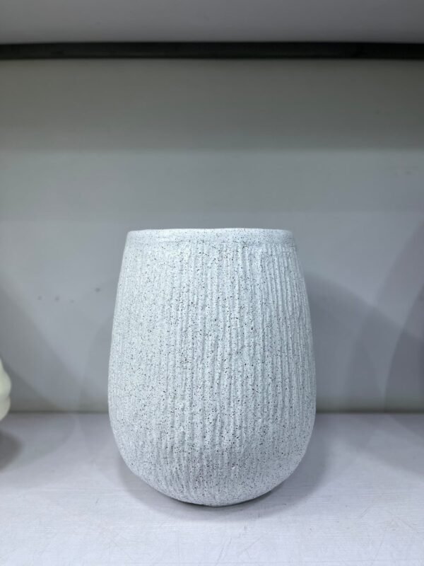Small Merlot (Rough Granite White ) Fibrecast Planter 42cm Small Merlot (Rough Granite White ) Fibrecast Planter 42cm, view 3