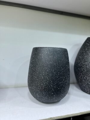 Small Merlot (Smooth Granite Black) Fibrecast Planter 42cm Small Merlot (Smooth Granite Black) Fibrecast Planter 42cm