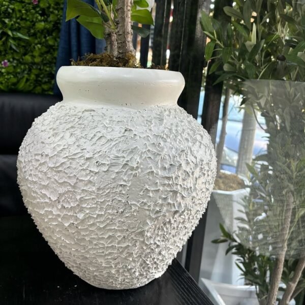 Small Sandblast Vase Fibrecast Planter 31cm Small Sandblast Vase Fibrecast Planter 31cm, view 2