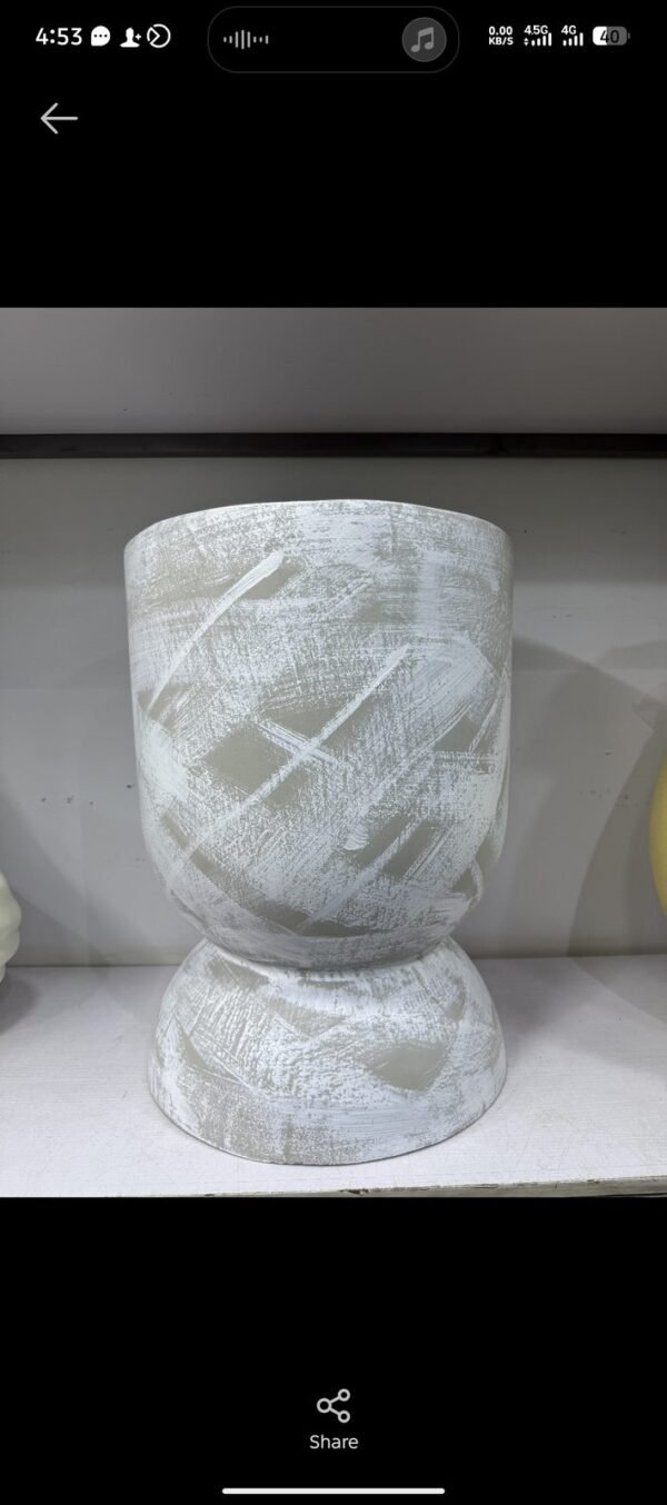 Stroked Hourglass Pot Fibrecast Planter 59cm, view 2