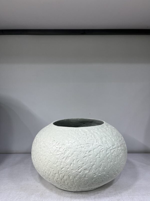 Textured Floral Pot Fibrecast Planter 24cm Textured Floral Pot Fibrecast Planter 24cm, view 2