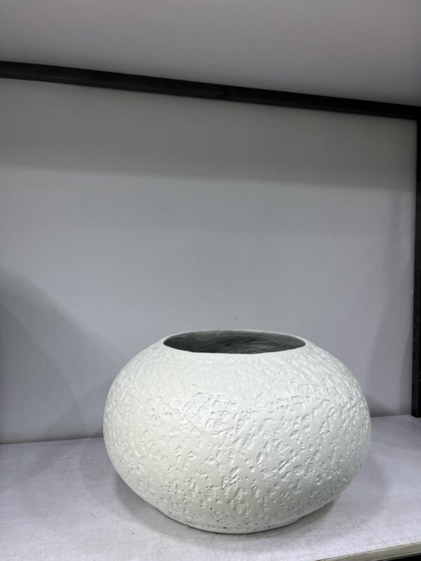 Textured Floral Pot Fibrecast Planter 24cm Textured Floral Pot Fibrecast Planter 24cm, view 3