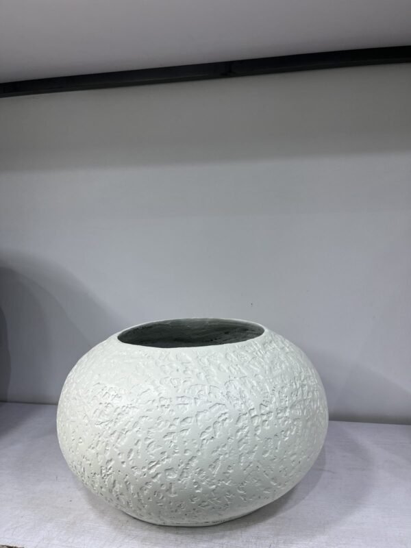 Textured Floral Pot Fibrecast Planter 24cm Textured Floral Pot Fibrecast Planter 24cm, view 4