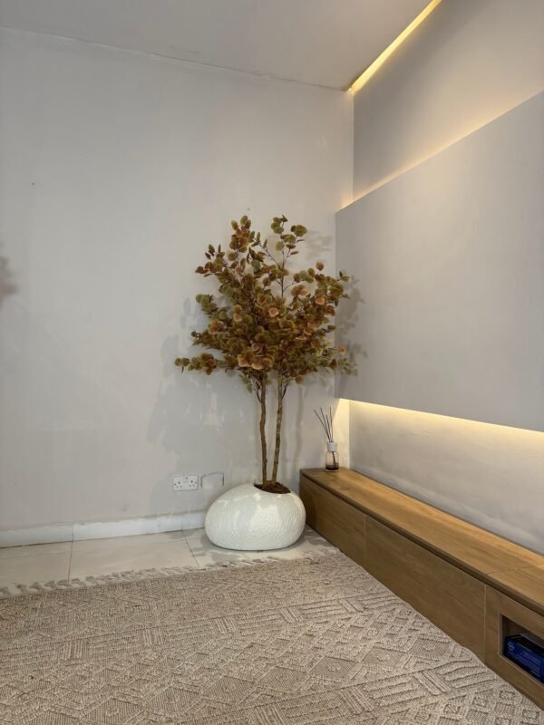 Textured Pale Shoe Pot with 180cm Artificial Money Tree